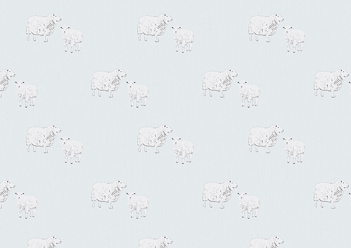 Little Lambs, Baby Blue - Roller Blind - Image 6